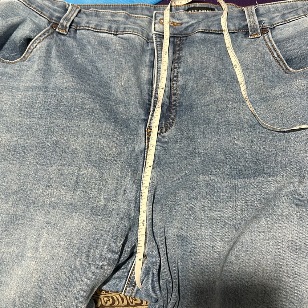 Universal Standard Sienna High Rise Skinny Jeans Distressed Blue 30” Sz 22L - Picture 5 of 6